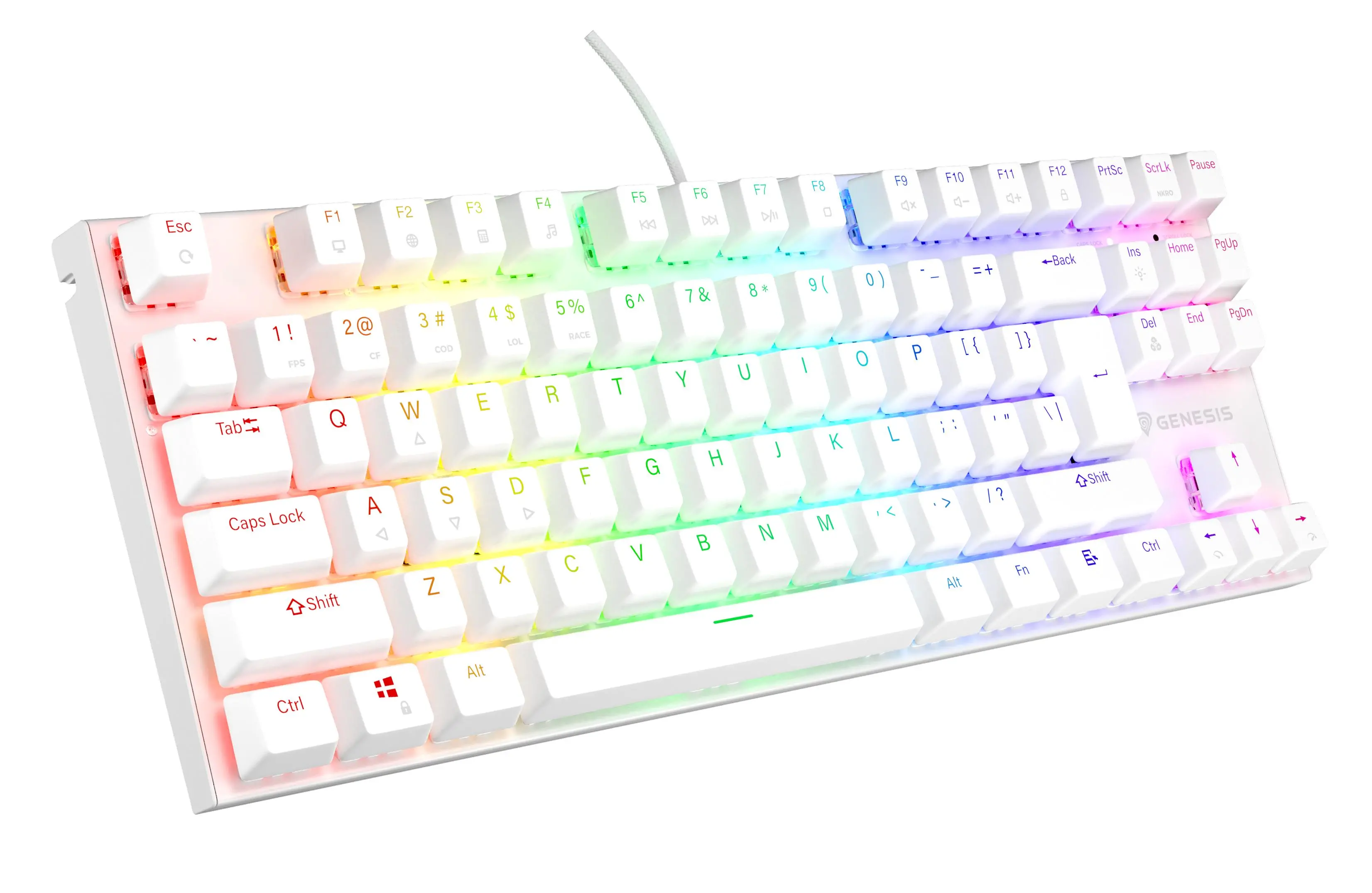 Klawiatura mechaniczna Genesis Thor 303 TKL HOT SWAP Outemu Brown Biały
