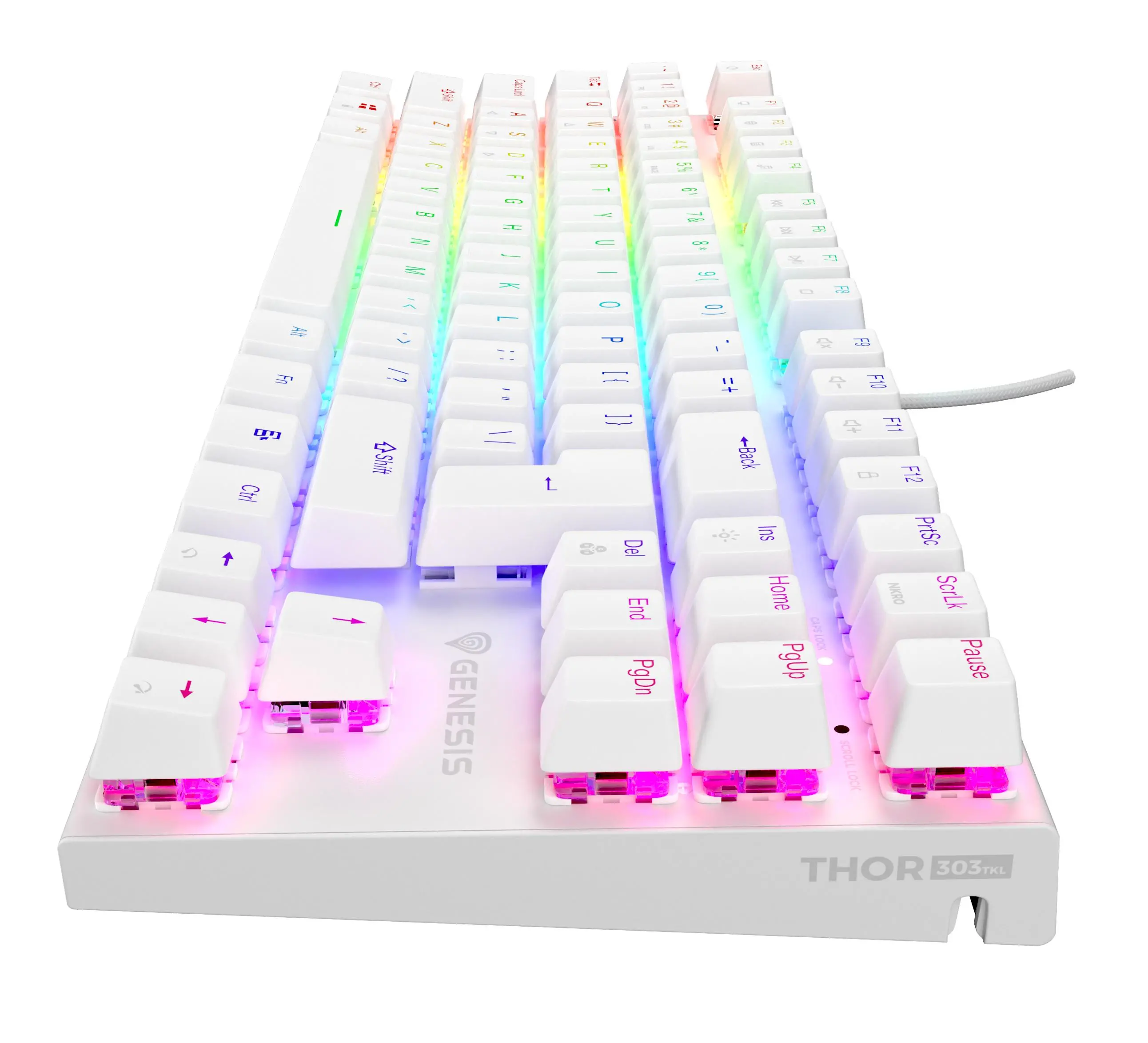 Klawiatura mechaniczna Genesis Thor 303 TKL HOT SWAP Outemu Brown Biały