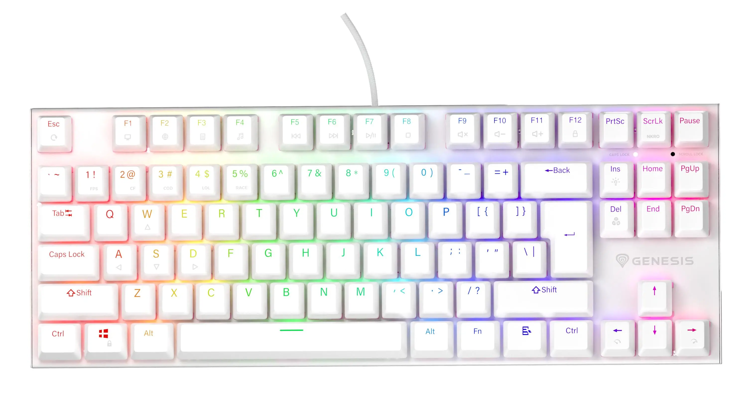 Klawiatura mechaniczna Genesis Thor 303 TKL HOT SWAP Outemu Brown Biały