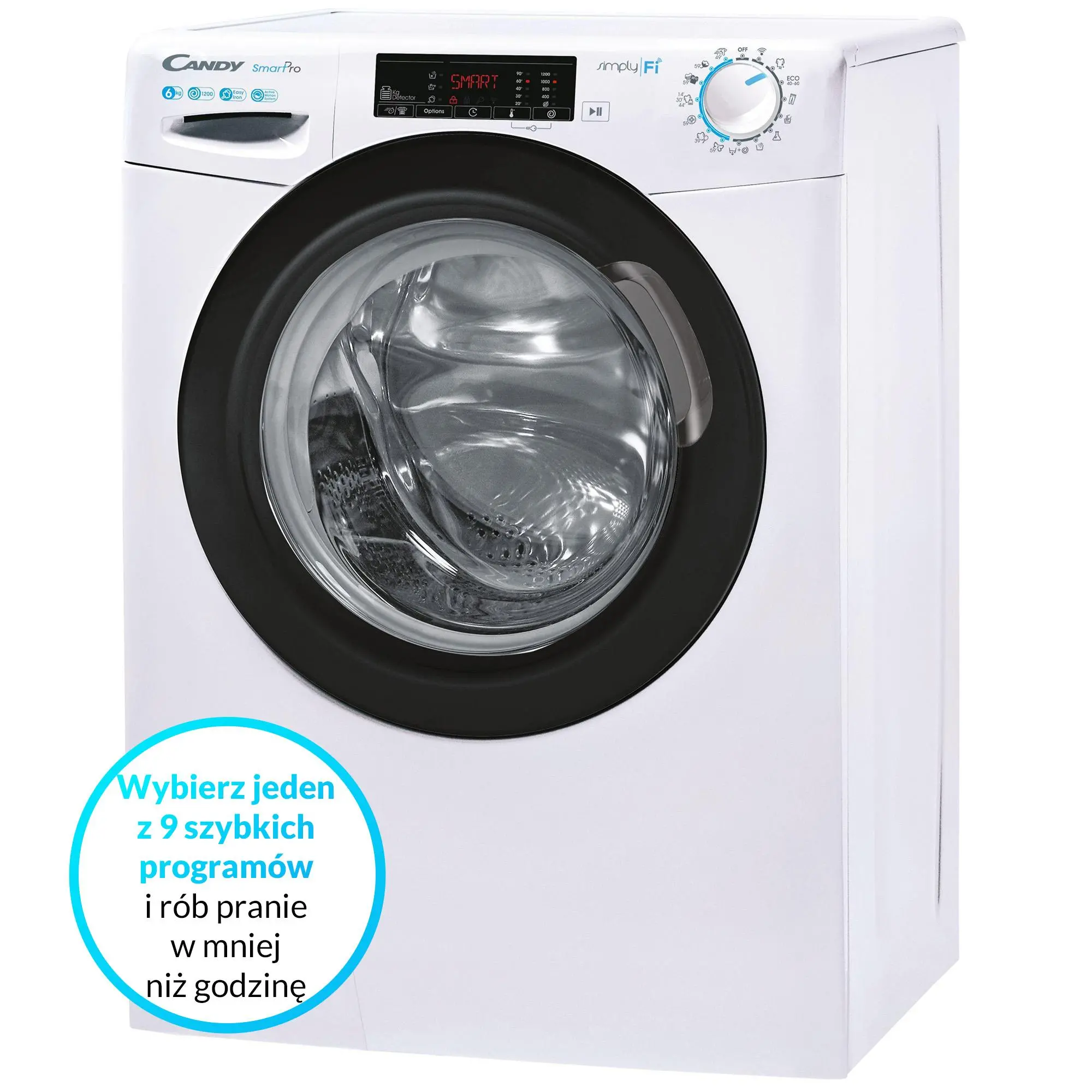 Pralka Candy Smart Pro CO4 1265TWBE/1-S Slim 6kg 1200obr/min Zdalne sterowanie