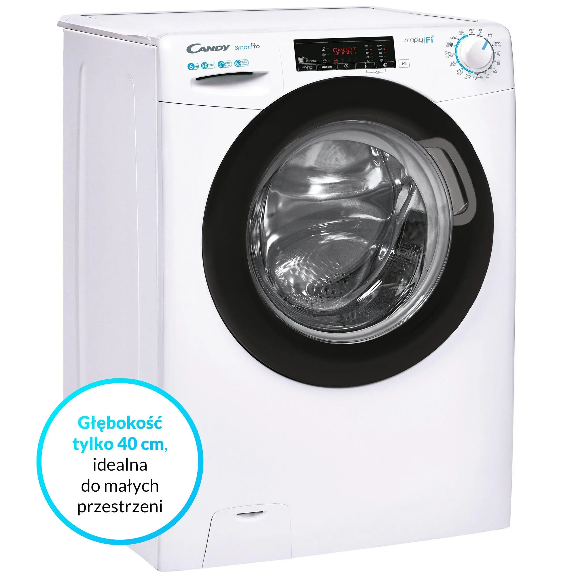 Pralka Candy Smart Pro CO4 1265TWBE/1-S Slim 6kg 1200obr/min Zdalne sterowanie