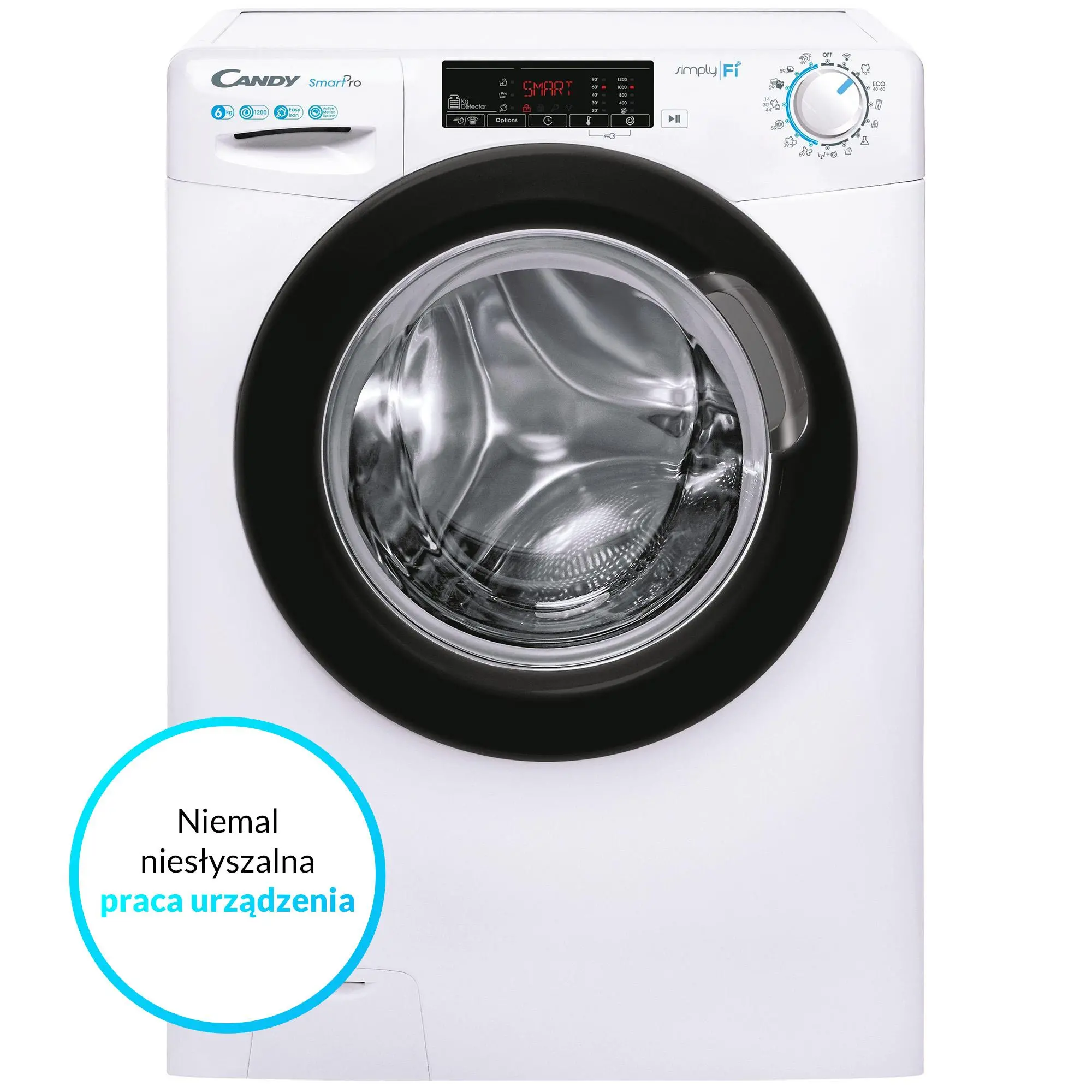 Pralka Candy Smart Pro CO4 1265TWBE/1-S Slim 6kg 1200obr/min Zdalne sterowanie