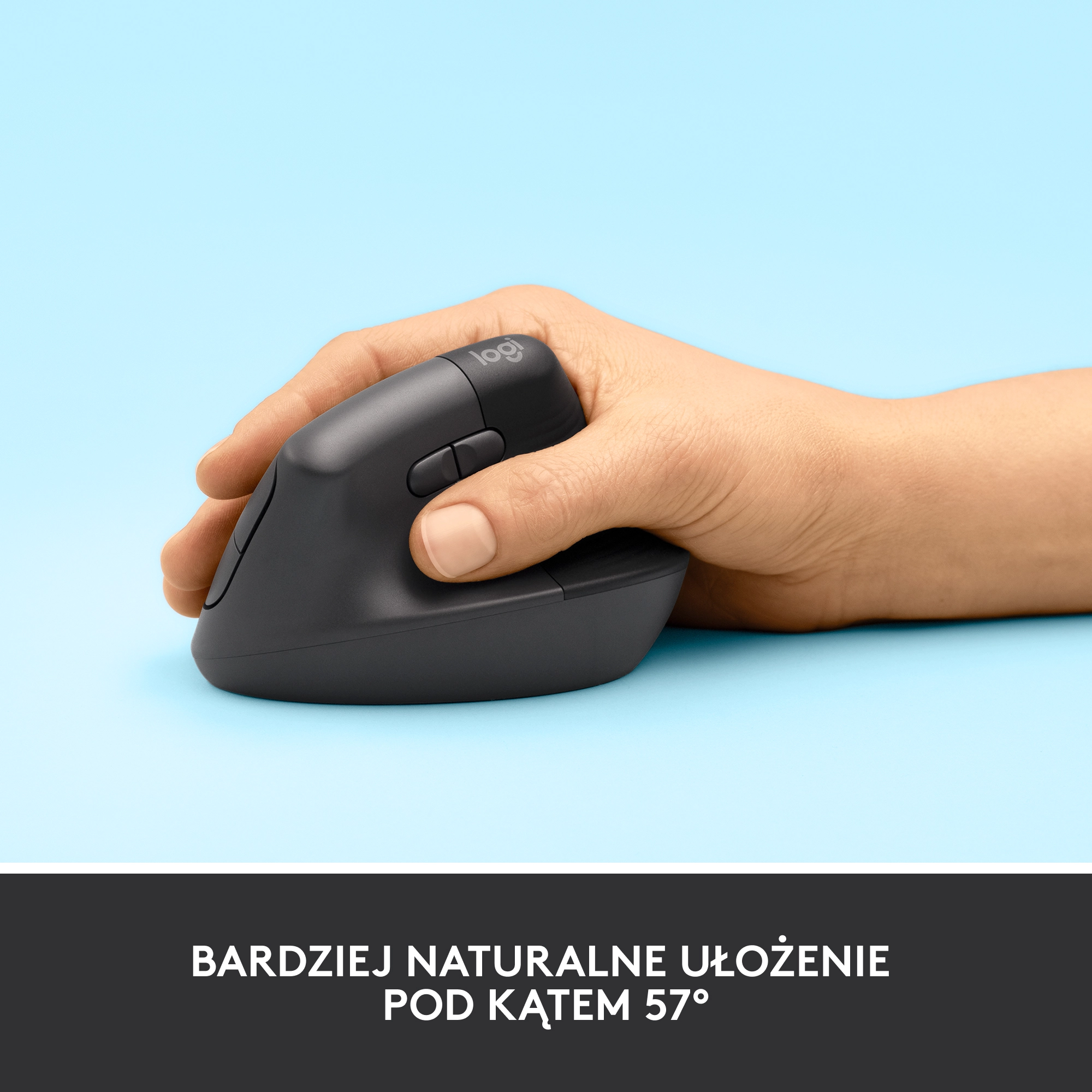 Myszka Logitech Lift Dla praworęcznych Grafitowy