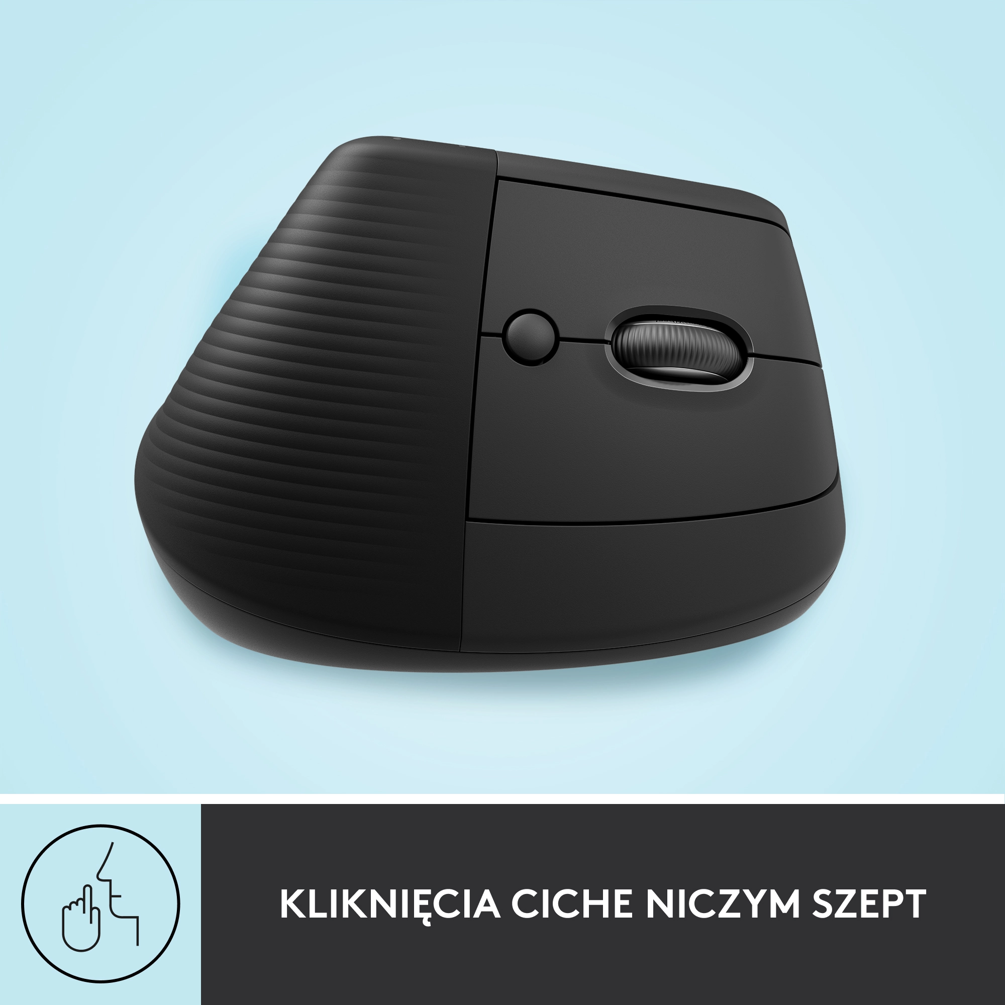 Myszka Logitech Lift Dla praworęcznych Grafitowy