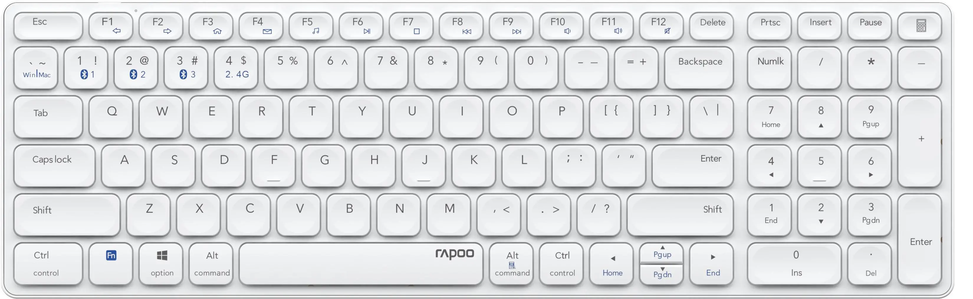 Klawiatura Rapoo E9700M Blade Biały