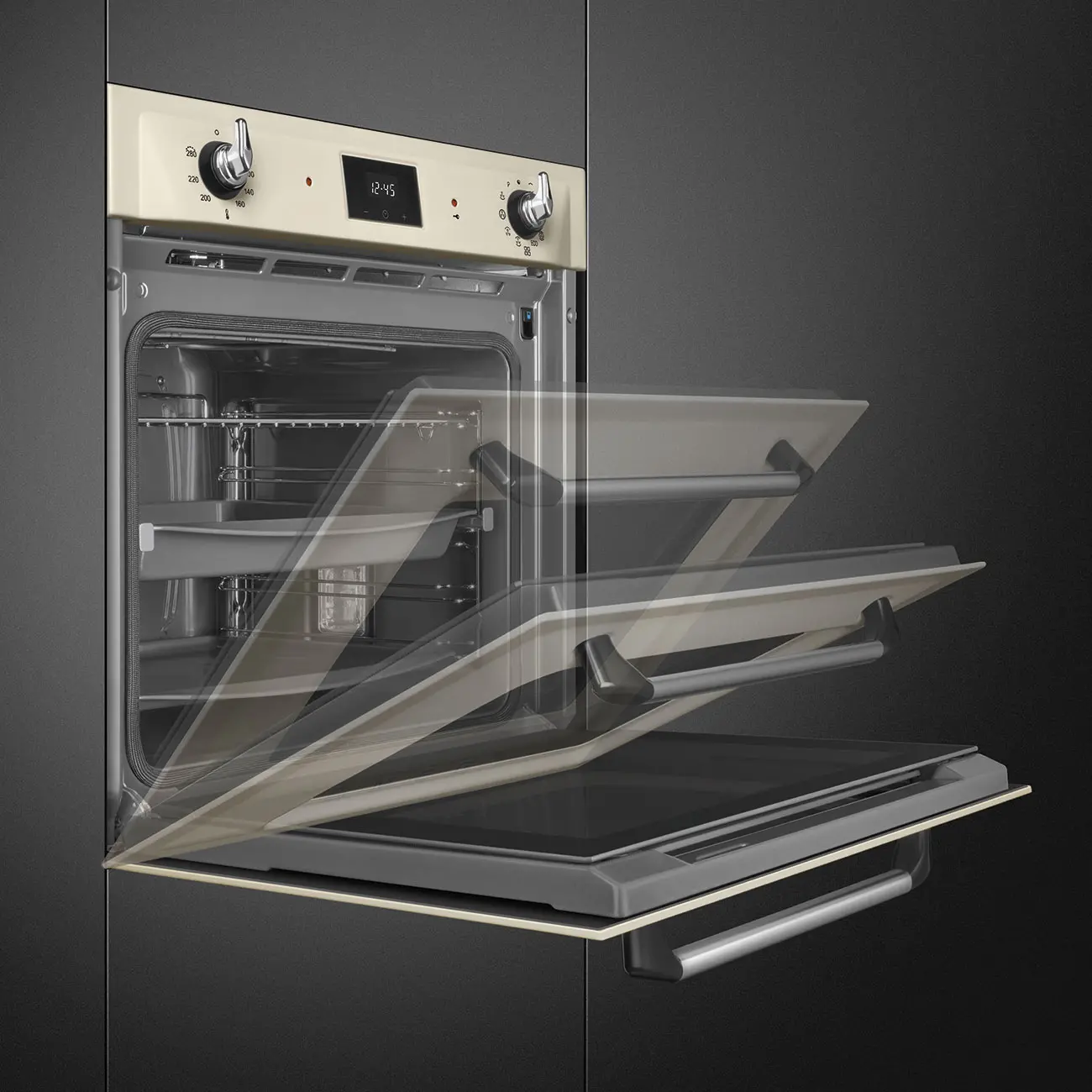 Piekarnik elektryczny Smeg Victoria SOP6900TP Termoobieg Kremowy