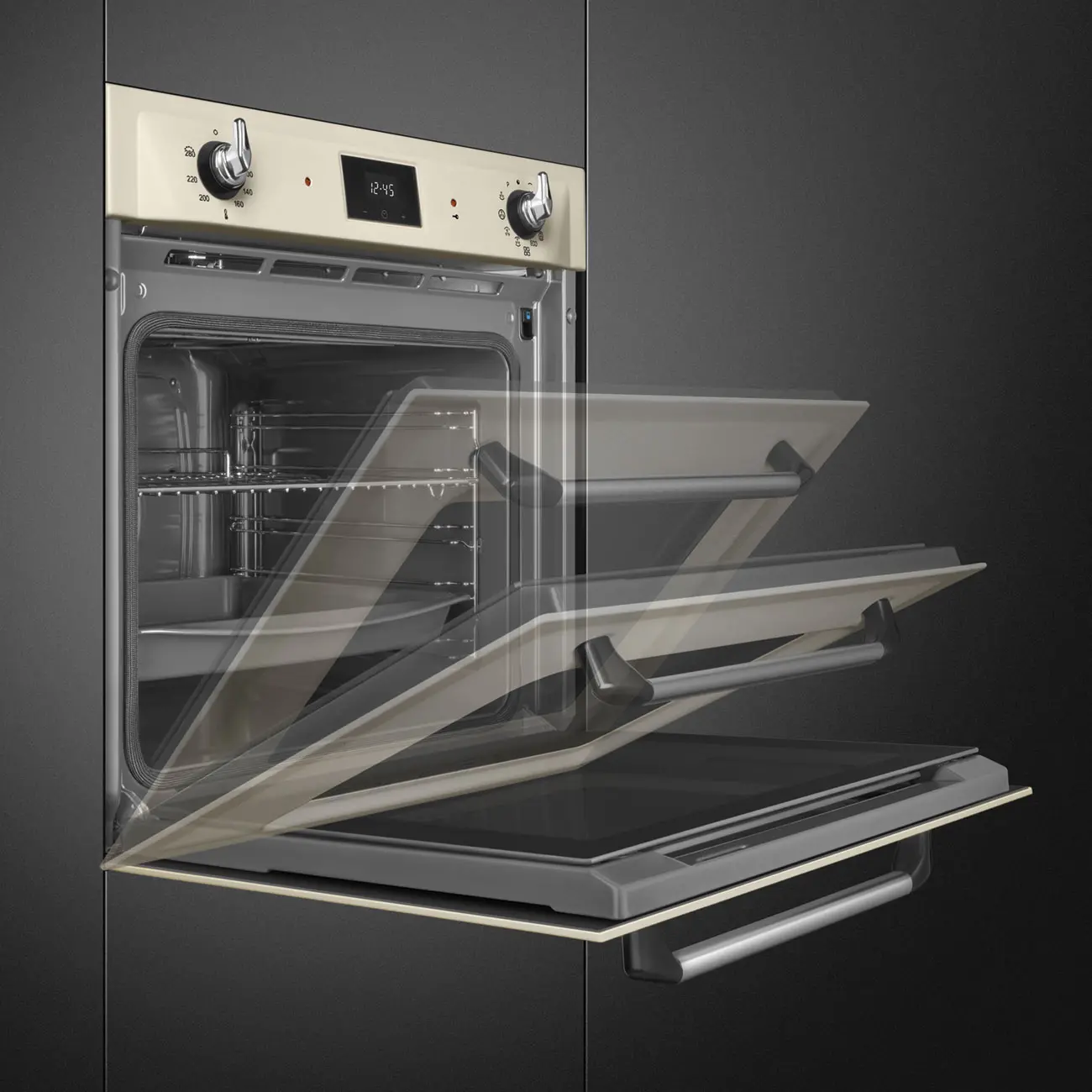 Piekarnik elektryczny Smeg Victoria SOP6900TP Termoobieg Kremowy