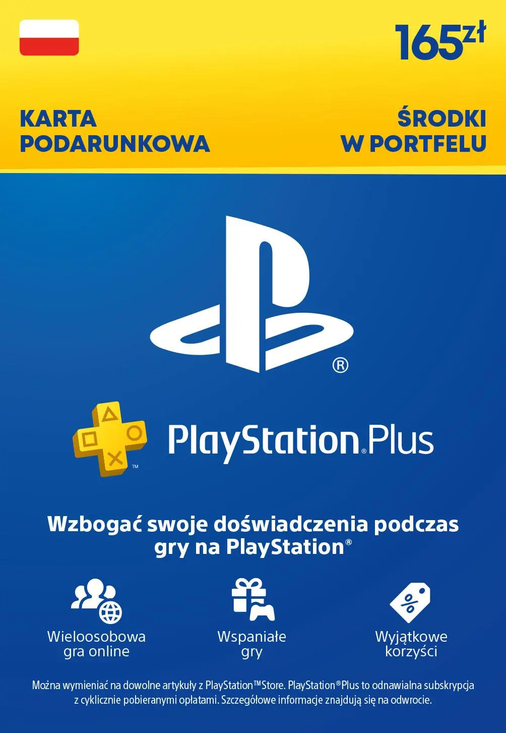 Doładowanie Sony PlayStation Network 165 zł [kod aktywacyjny]