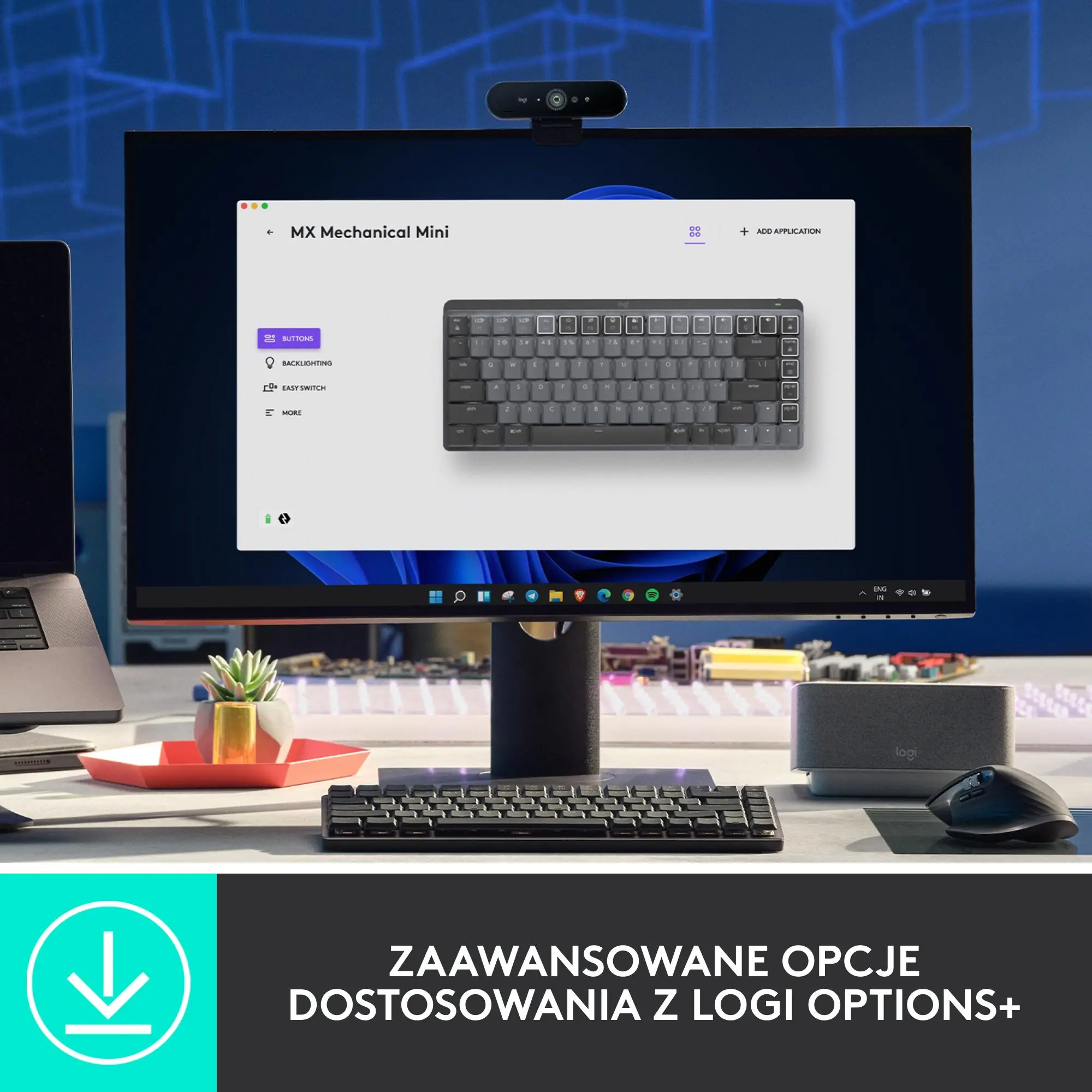 Klawiatura mechaniczna Logitech MX Mechanical Mini Brown Switch Grafitowy