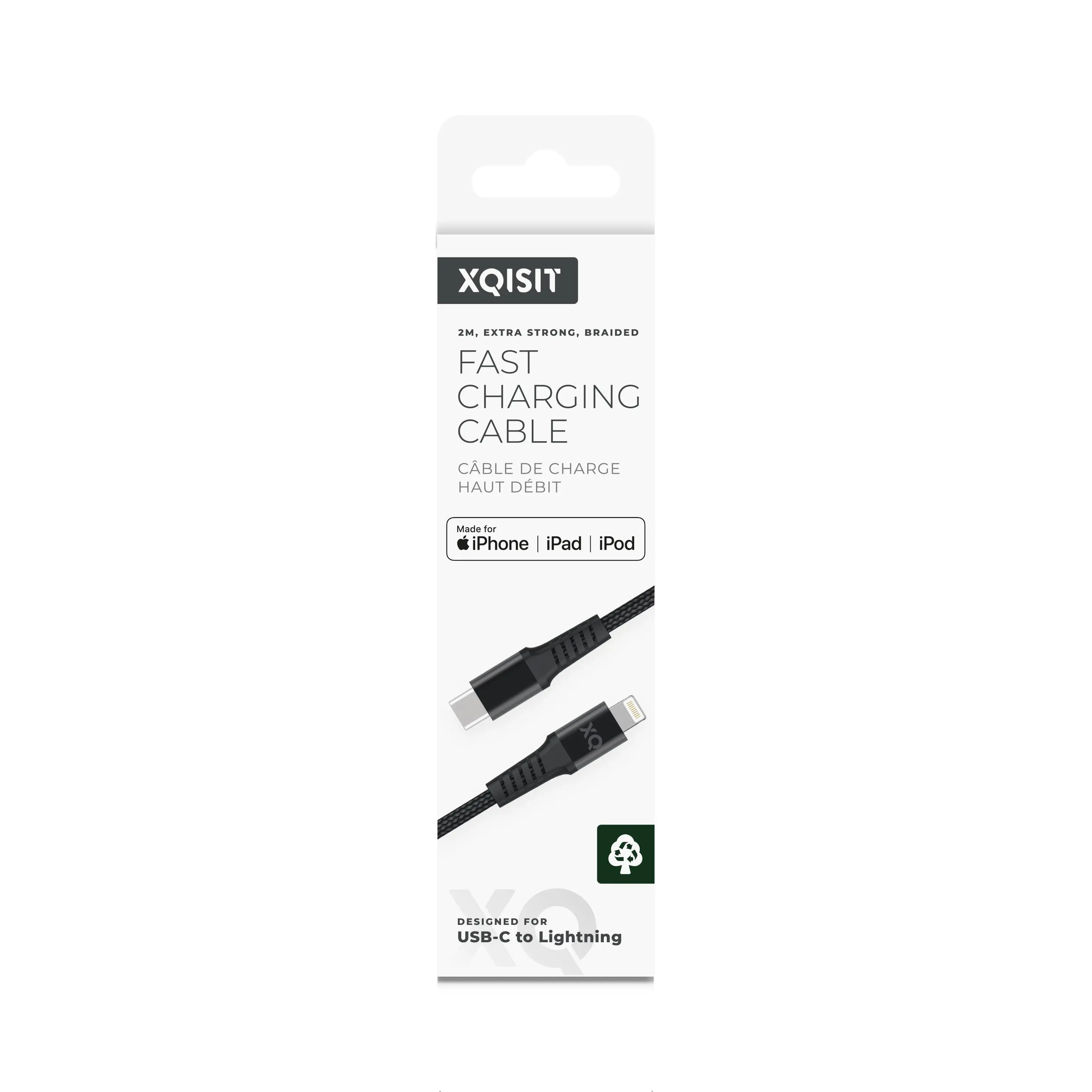 Kabel Xqisit Extra Strong Braided 2m Czarny