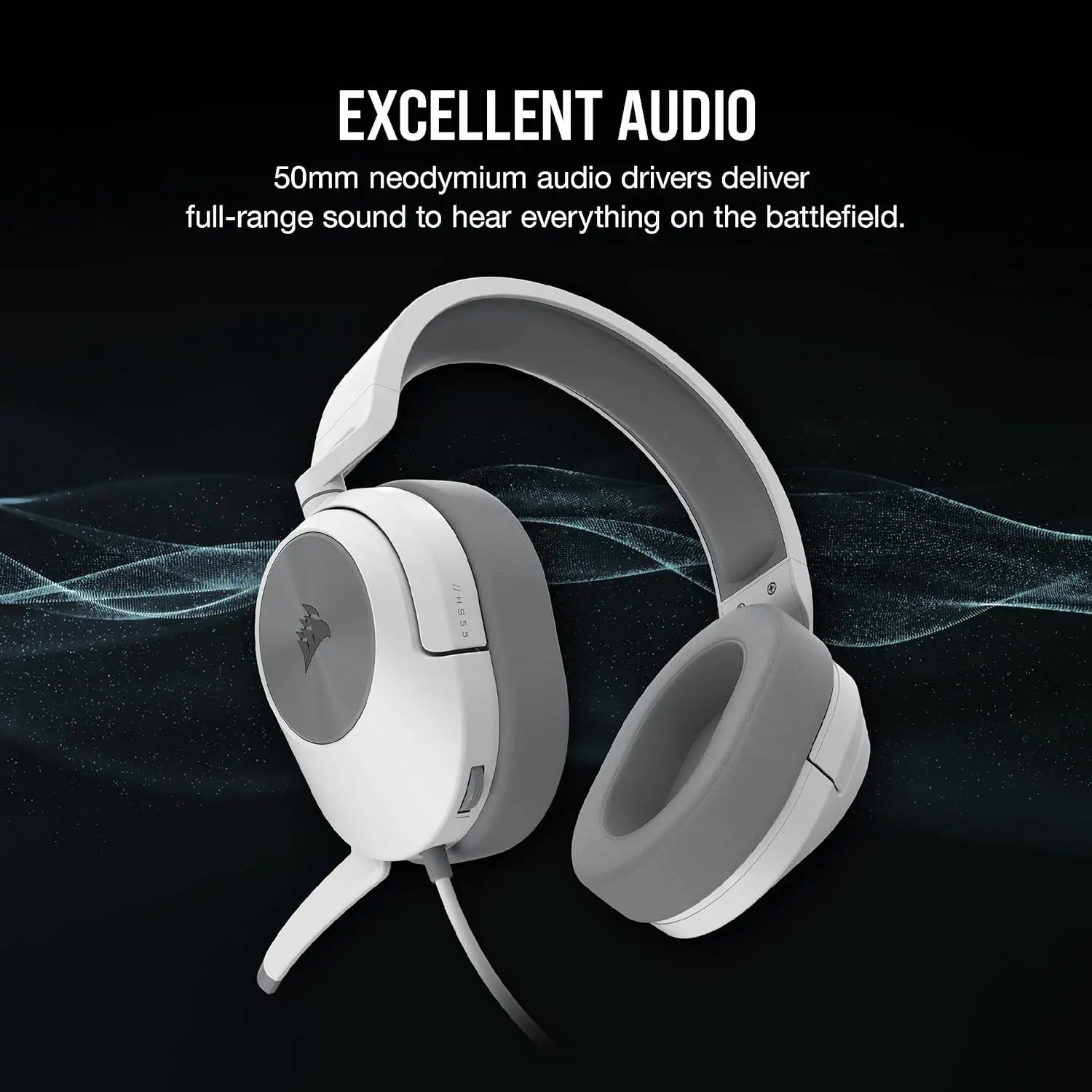 Słuchawki przewodowe z mikrofonem Corsair HS55 Stereo Nauszne Biały