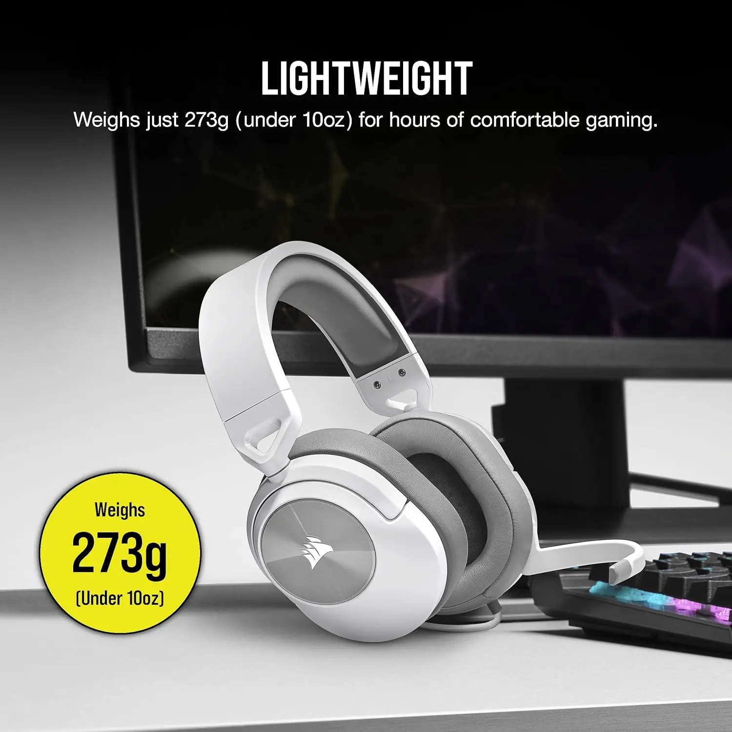 Słuchawki przewodowe z mikrofonem Corsair HS55 Stereo Nauszne Biały
