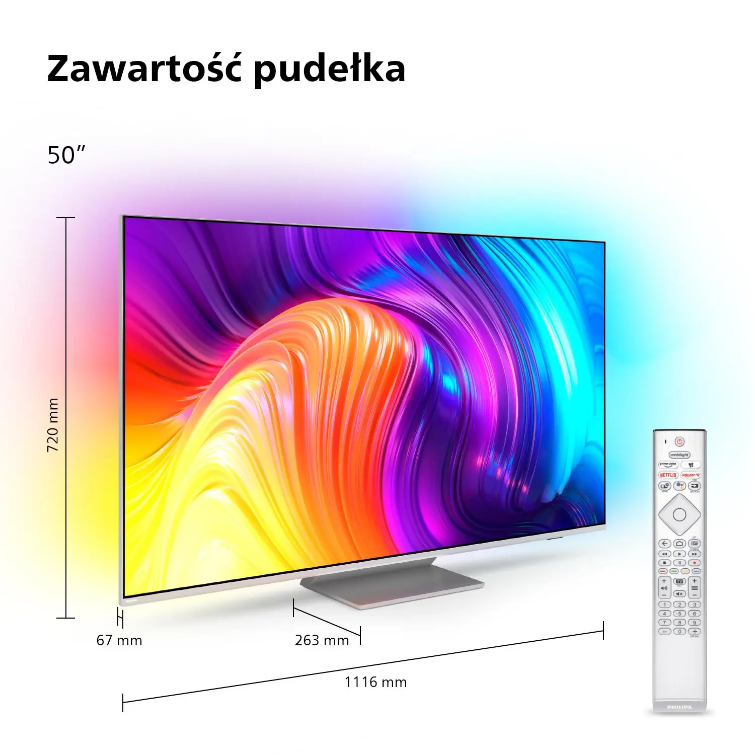 Telewizor Philips The One 50PUS8807/12 50" LED 4K 120Hz Android TV Ambilight Dolby Vision Dolby Atmos HDMI 2.1 DVB-T2