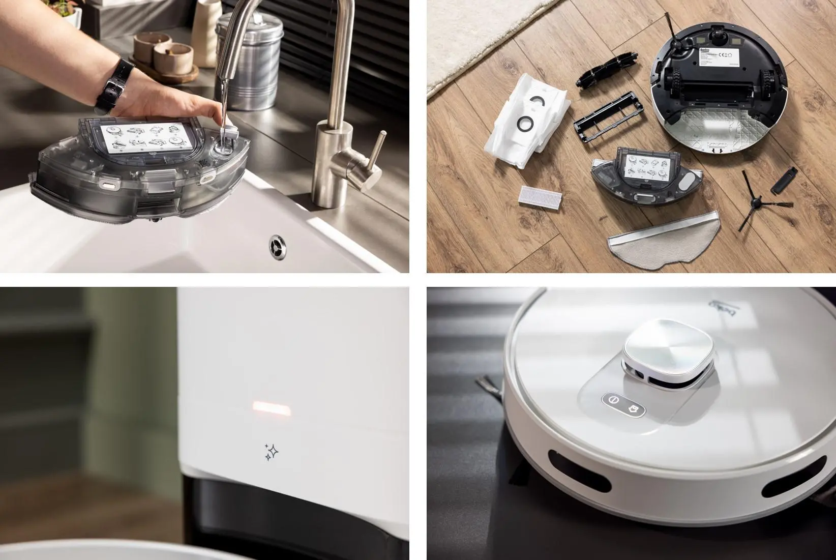 Robot sprzątający Beko RoboSmart VRR81214VW Funkcja mopowania Stacja oczyszczająca Tworzenie mapy pomieszczenia 65dB