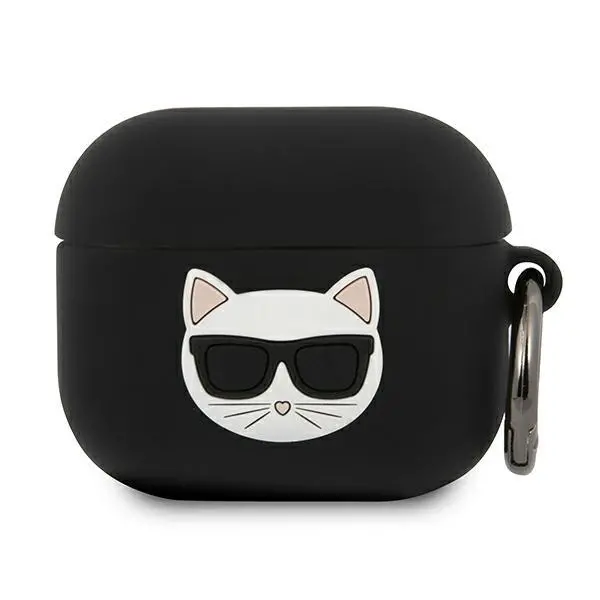 Etui na słuchawki Karl Lagerfeld KLACA3SILCHBK Silicone Choupette AirPods 3 Cover Czarny