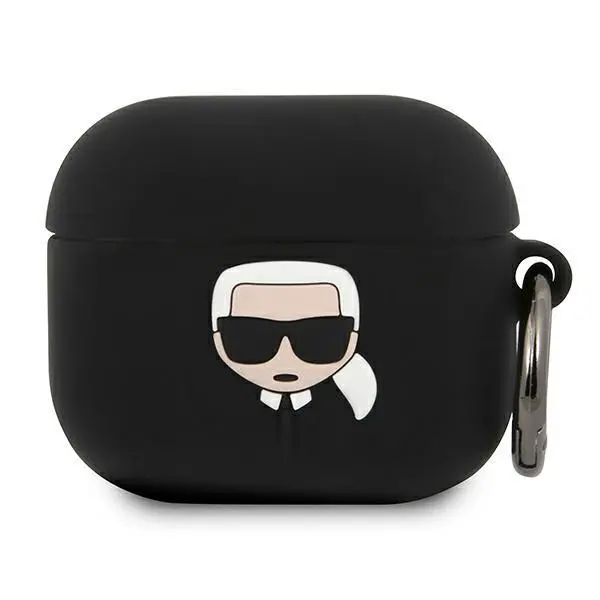 Etui na słuchawki Karl Lagerfeld KLACA3SILKHBK Silicone Ikonik AirPods 3 Cover Czarny