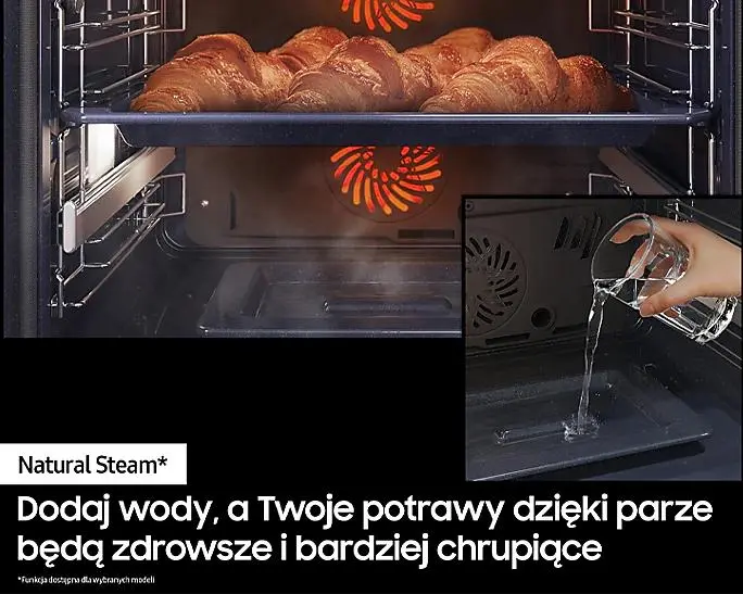 Piekarnik elektryczny parowy Samsung NV7B5785KAK Dual Cook Termoobieg AirFry Zdalne sterowanie Czarne szkło