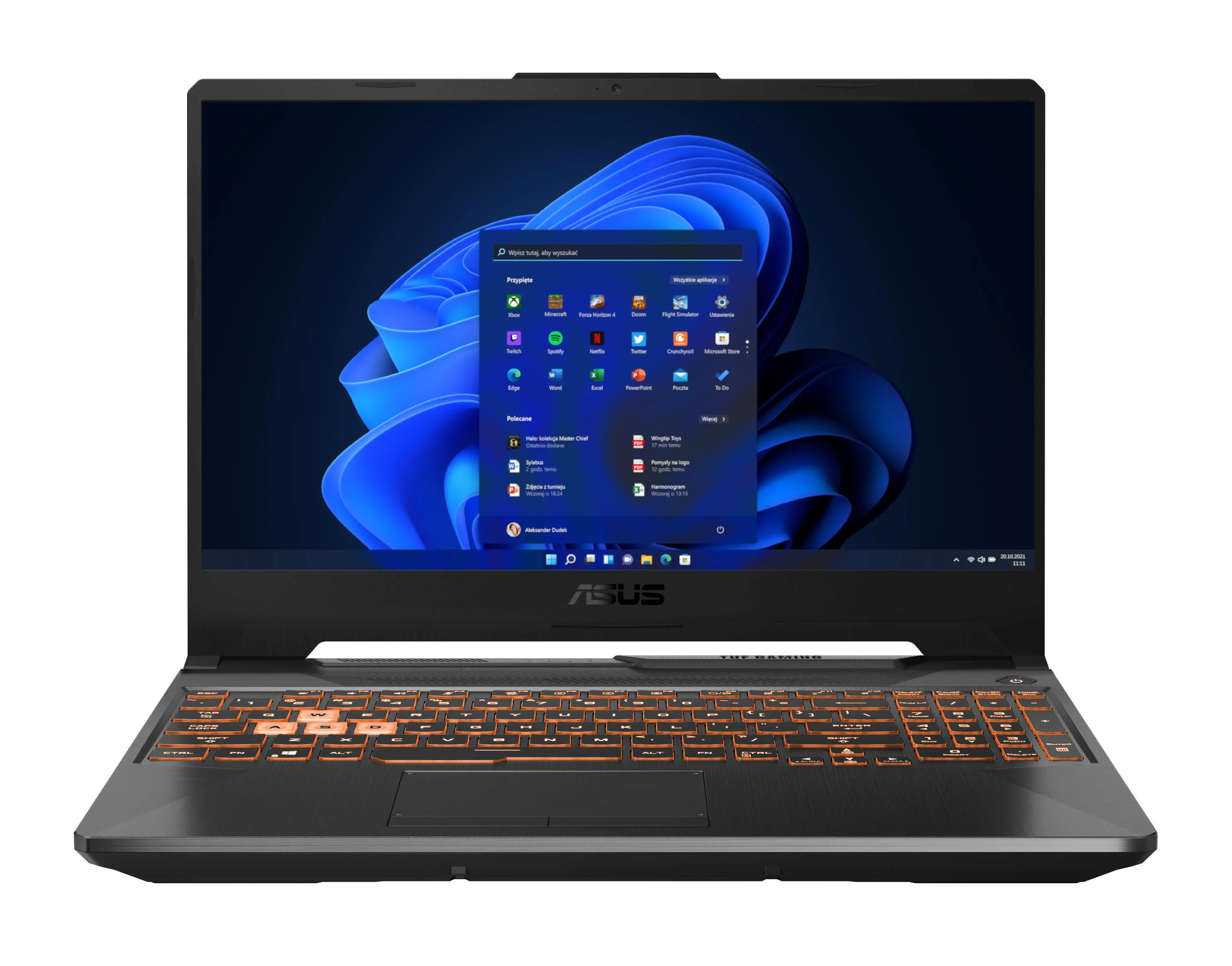 Laptop gamingowy ASUS TUF Gaming F15 FX506LHB-HN345W 15,6" 144Hz i5-10300H 8GB RAM 512GB Dysk SSD GTX1650 Win11 Czarny