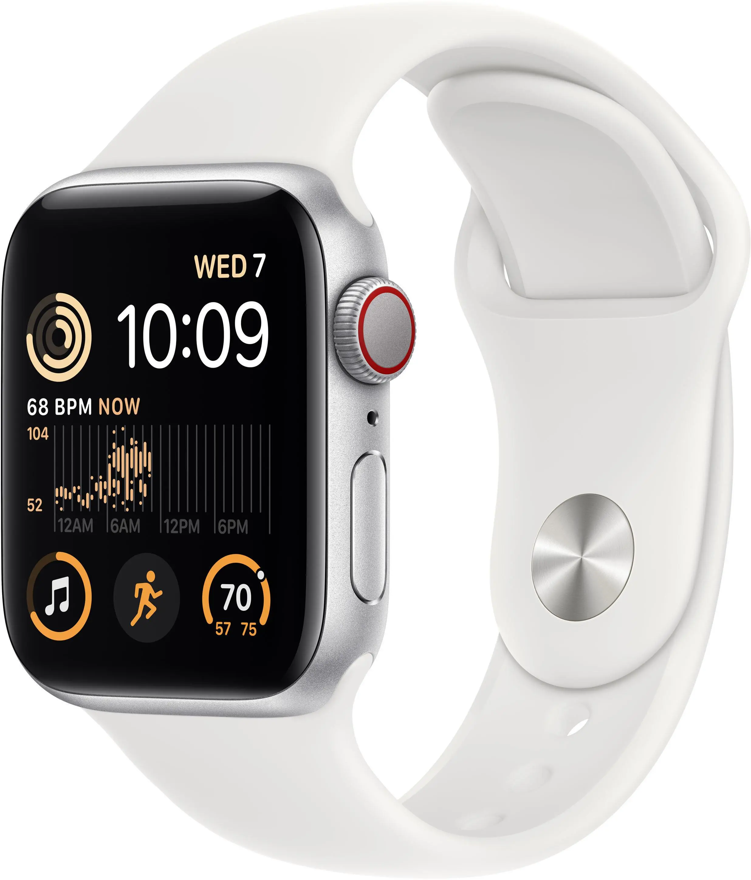 Apple Watch SE 2gen GPS Cellular 40mm koperta z aluminium Srebrny pasek sportowy Biały