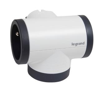 Rozgałęziacz Legrand 049437 / obrotowy, 2 gniazda, USB-A, USB-C (biało-grafitowy)