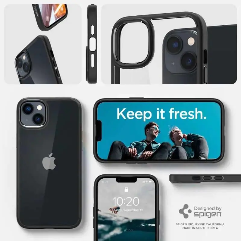 Etui Spigen Ultra Hybrid do iPhone 14 Plus Przezroczysty-czarny