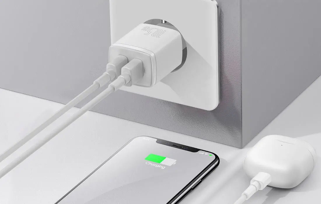 Ładowarka sieciowa Baseus CCXJ010202, 2x USB, 10.5W Biały