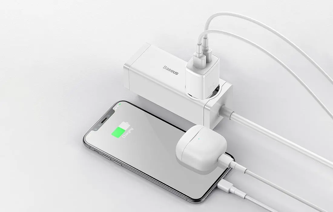 Ładowarka sieciowa Baseus CCXJ010202, 2x USB, 10.5W Biały