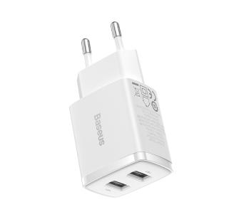 Ładowarka sieciowa Baseus CCXJ010202, 2x USB, 10.5W Biały