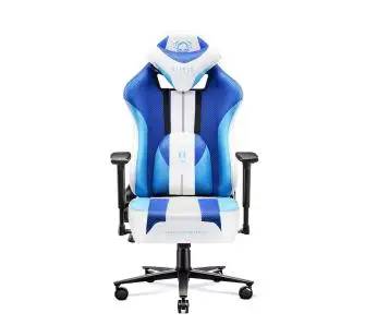 Fotel Diablo Chairs X-Player 2.0 Normal Size Gamingowy do 150kg Skóra ECO Tkanina Biało-niebieski