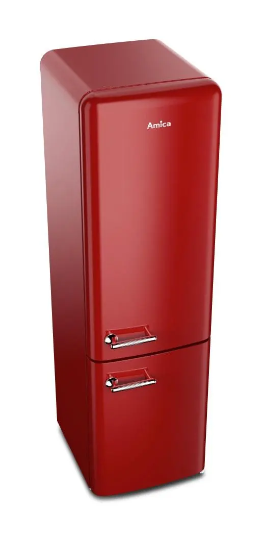 Lodówka Amica FK3495.3FRAA Pełny No Frost 186,5cm Szuflada z kontrolą wilgotności Czerwony