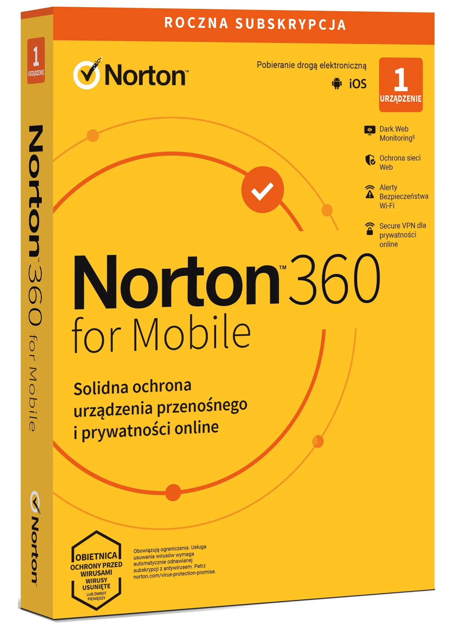 Antywirus Norton 360 Mobile iOS 1 Urządzenie/1 Rok Kod aktywacyjny