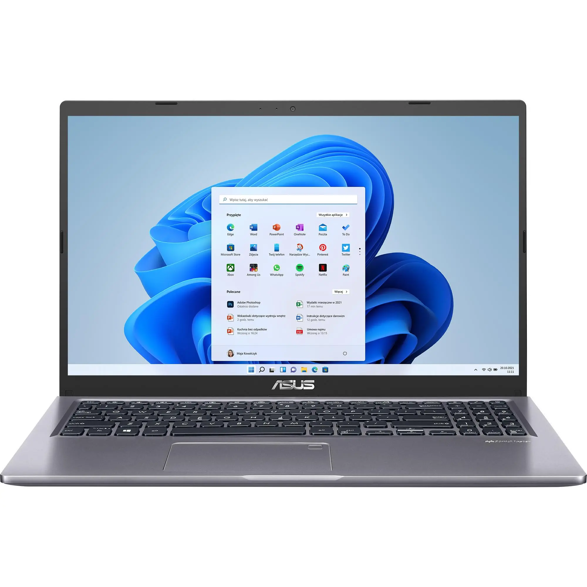 Laptop ASUS X515JA-BQ3211W 15,6" i5-1035G1 8GB RAM 512GB Dysk SSD Win11 Szary