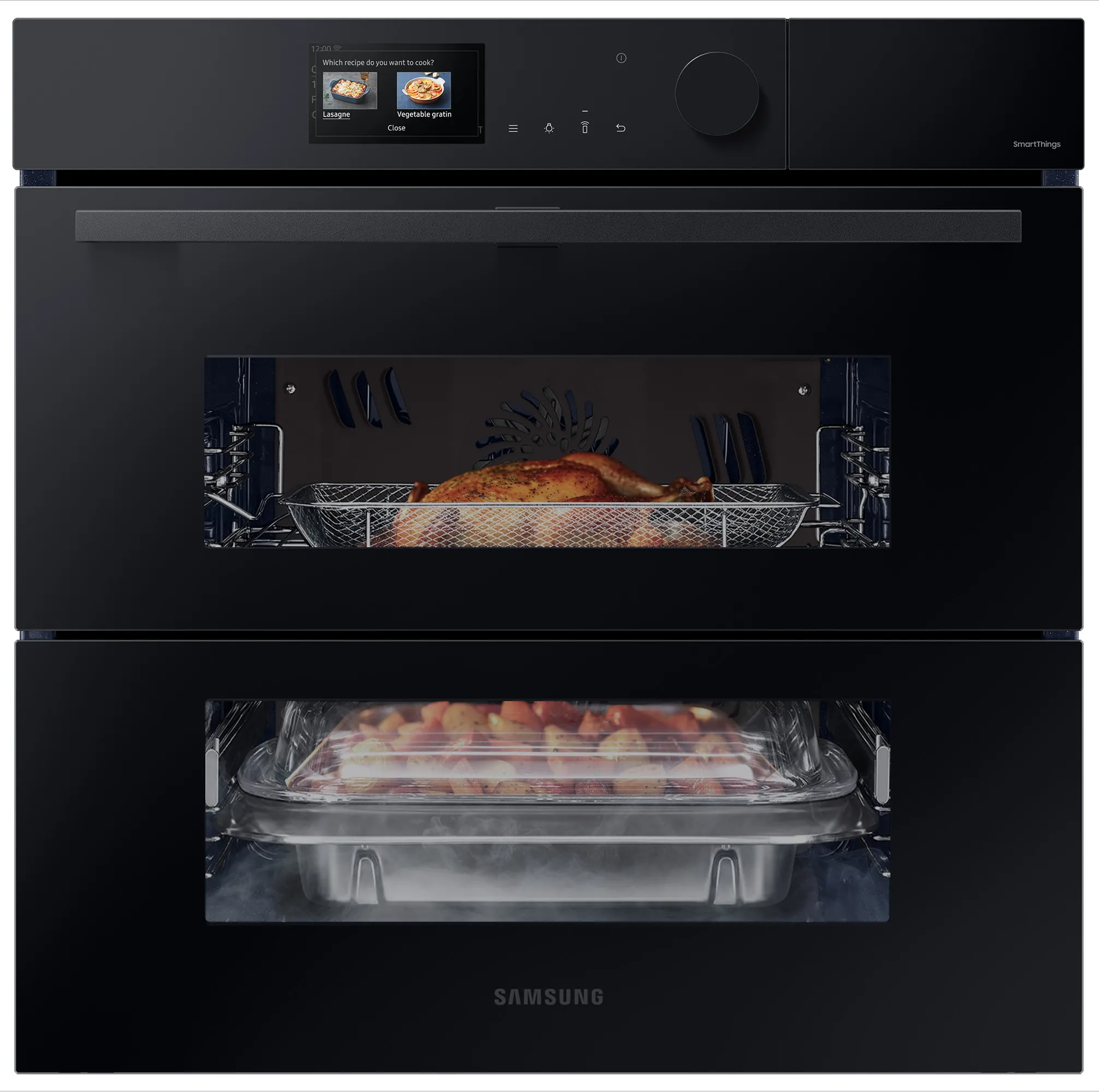 Piekarnik elektryczny parowy Samsung NV7B6799JAK Funkcje AI Dual Cook Termoobieg AirFry Termosonda Zdalne sterowanie Czarny