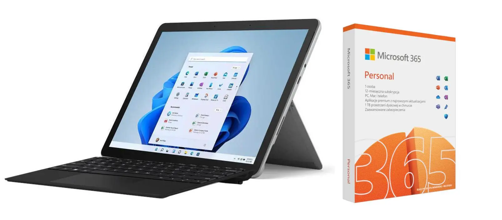 Laptop 2w1 Microsoft Surface Go 3 10,5" Pentium Gold 6500Y 4GB RAM 64GB Dysk Win11S +klawiatura +Microsoft365 Personal