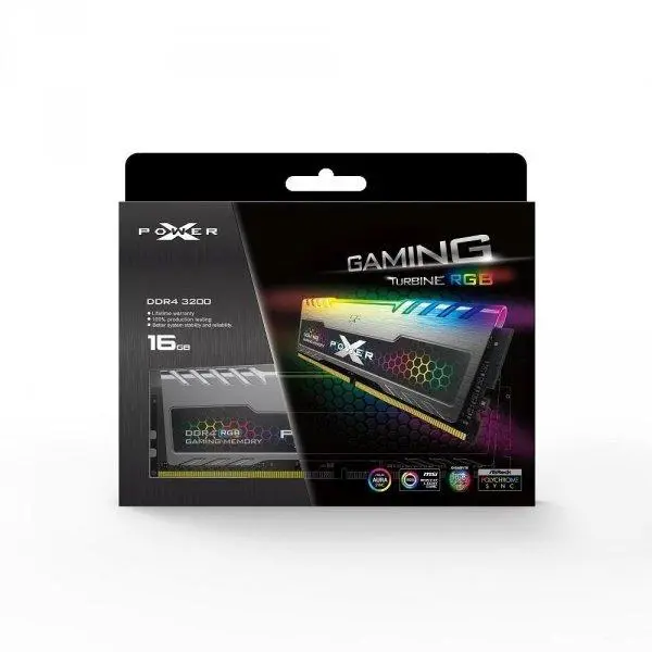 Pamięć RAM Silicon Power DDR4 XPOWER Turbine RGB 16GB 3200 Czarny