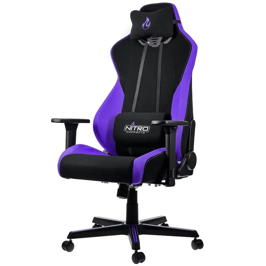 Fotel Nitro Concepts S300 Nebula Purpple Gamingowy do 135kg Tkanina Czarno-fioletowy