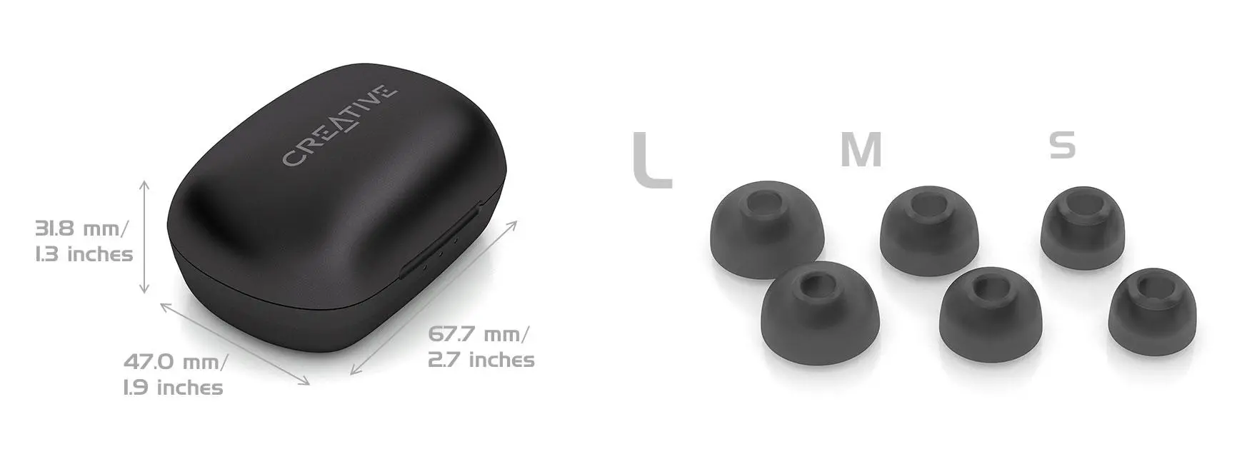 Słuchawki bezprzewodowe Creative Sensemore Air Dokanałowe Bluetooth 5.2 Czarny