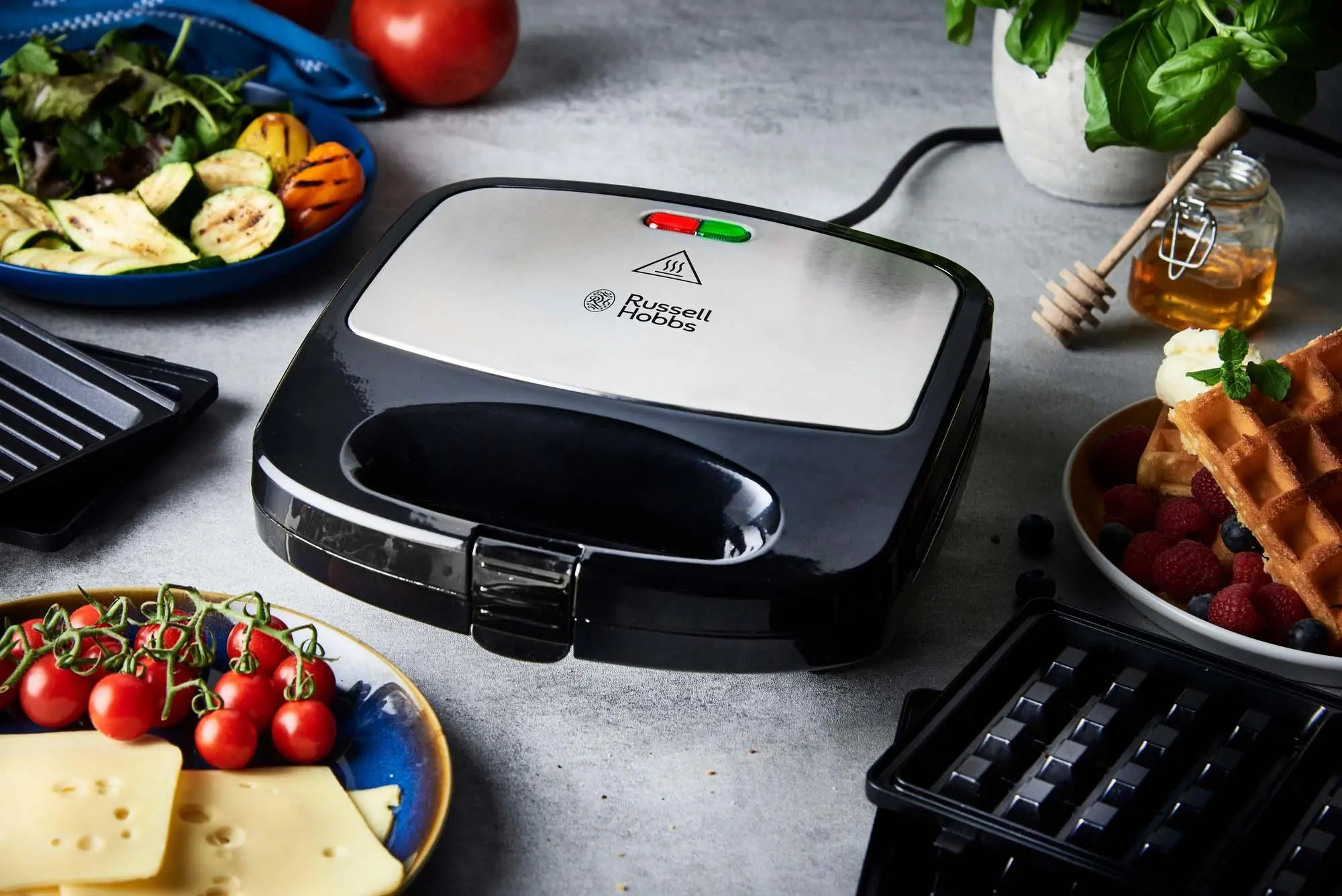 Opiekacz Russell Hobbs Fiesta 3w1 24540-56 Trójkąty Gofry Grill 750W
