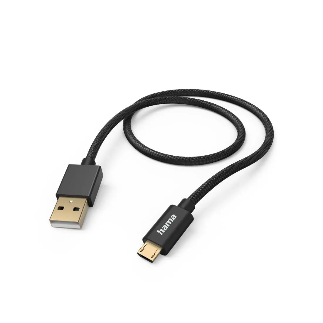 Kabel Hama Fabric USB-A do microUSB Czarny