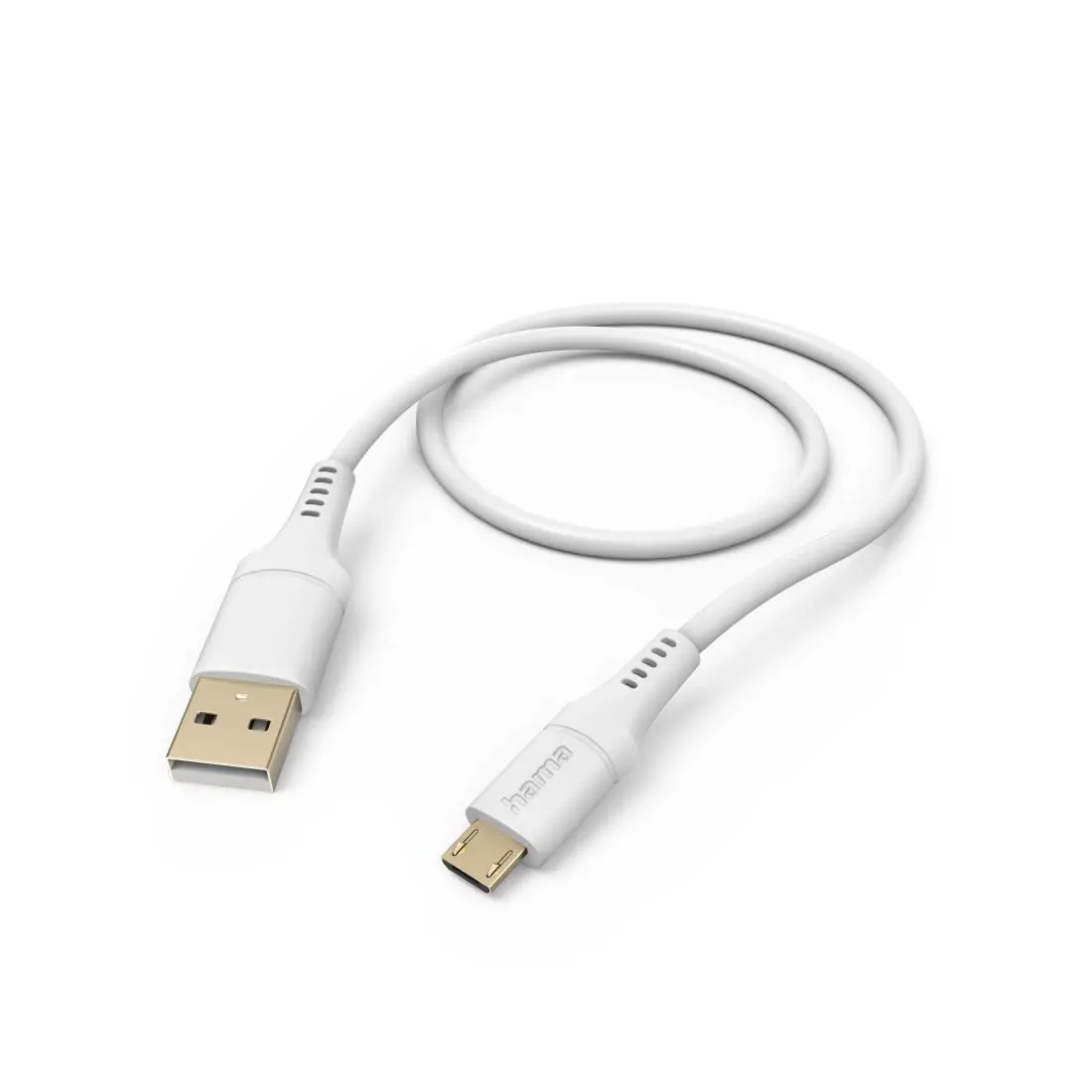 Kabel Hama Flexible USB-A do microUSB Biały