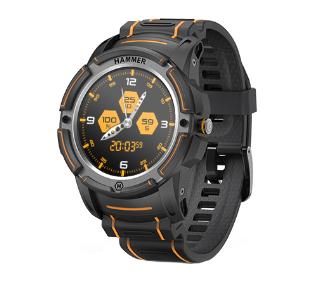 Smartwatch myPhone Hammer Watch PLUS 60mm GPS Czarno-pomarańczowy