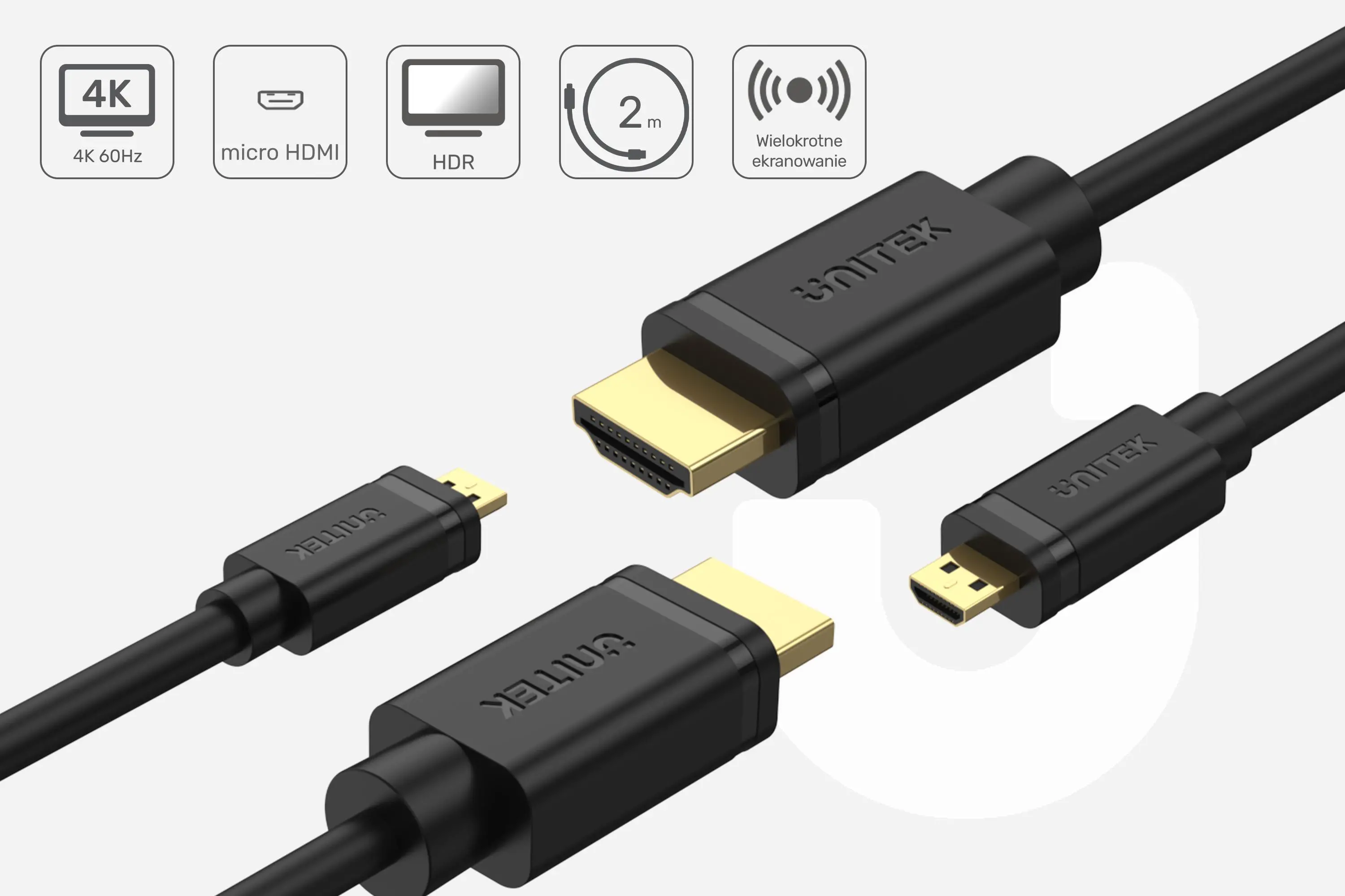 Kabel HDMI Unitek Y-C182 2m Czarny