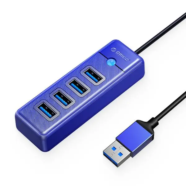 Hub USB Orico PW4U-U3-015-BL-EP USB-A 4x USB-A 3.1 Niebieski