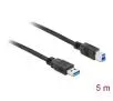 Kabel USB Delock 85070 USB 3.0 AM-BM 5m Czarny