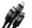Kabel Baseus 3w1 StarSpeed 3,5A 1,2m Czarny