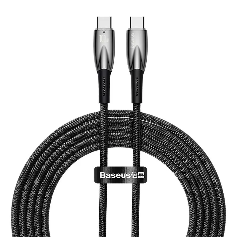 Kabel Baseus USB-C do USB-C Glimmer 100W 2m Czarny
