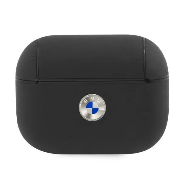 Etui na słuchawki BMW Geniune Leather Silver Logo BMAPSSLBK do AirPods Pro Czarny