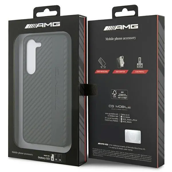 Etui Mercedes-Benz Carbon Stripe&Embossed AMHCS23SBLSCA do Samsung Galaxy S23