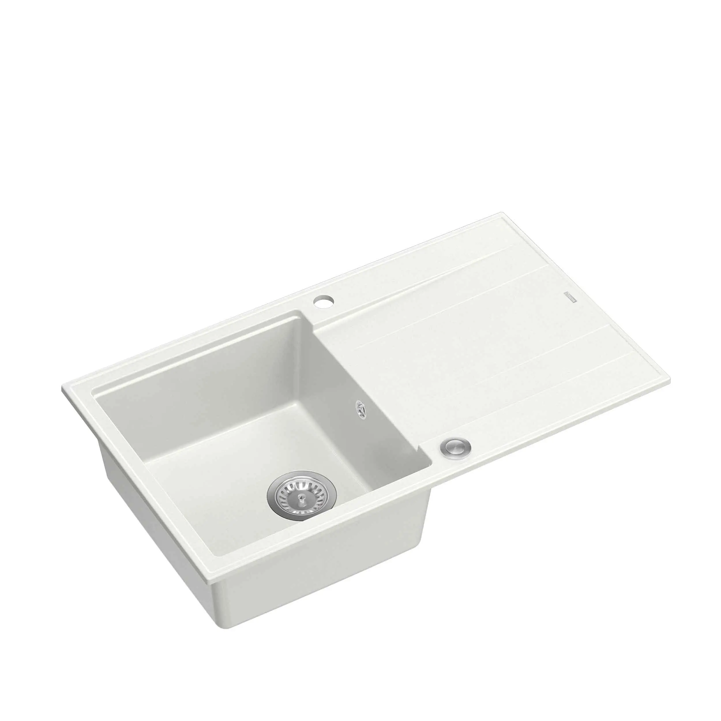 Zlewozmywak Quadron HCQE8650U1_BS P2O Evan 111 Granitowy Biały/Stalowy