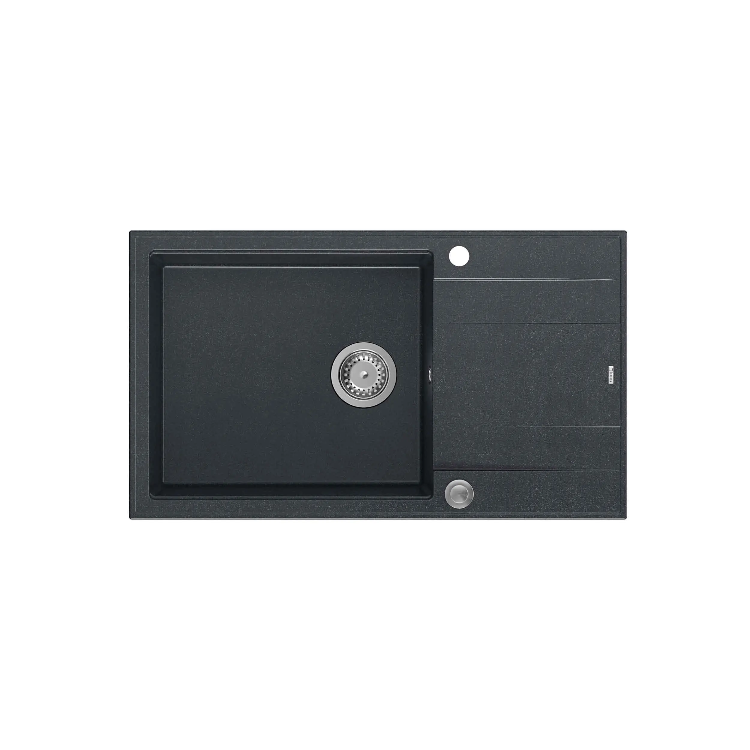 Zlewozmywak Quadron HCQE58650U8_BS P2O Evan 136 XL Granitowy Czarny metalik/Stalowy